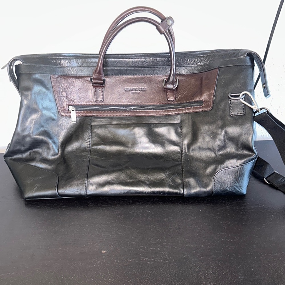 Kenneth Cole leather travel duffel bag